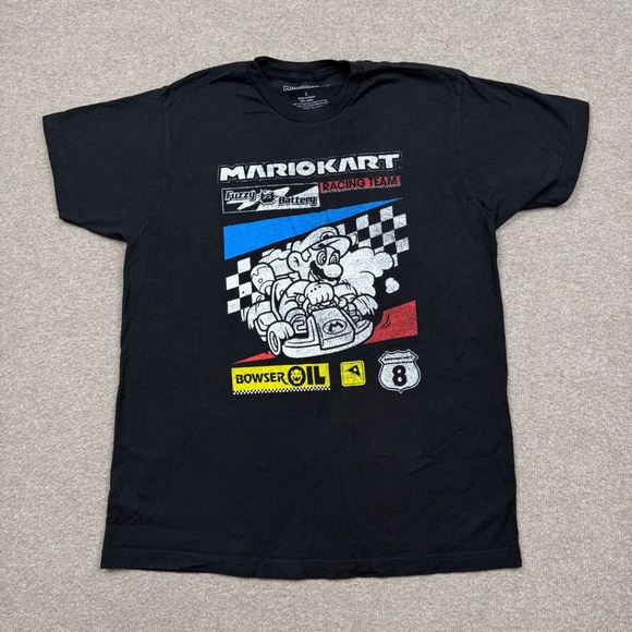 Nintendo Other - Mario Kart Graphic T Shirt Men's Size L Black Short Sleeve Crew Neck Nintendo